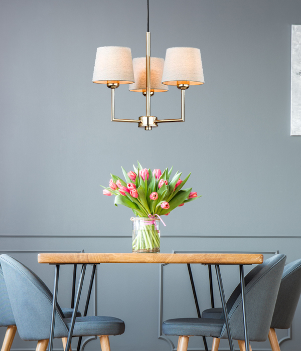 뷰민라 3등 원형패브릭 펜던트조명 인테리어조명 LED식탁등